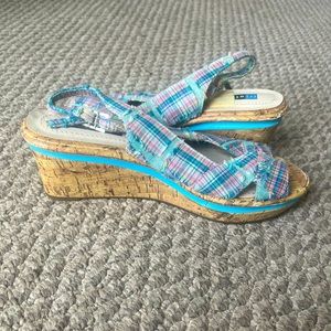 Gingham Pink and Blue Wedges